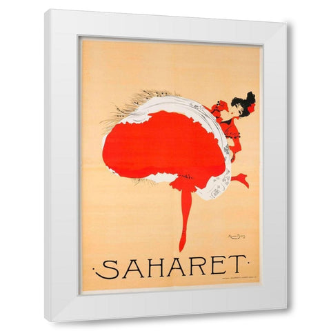 Saharet White Modern Wood Framed Art Print by Vintage Apple Collection