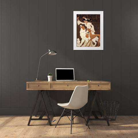 Spratts Dogs White Modern Wood Framed Art Print by Vintage Apple Collection