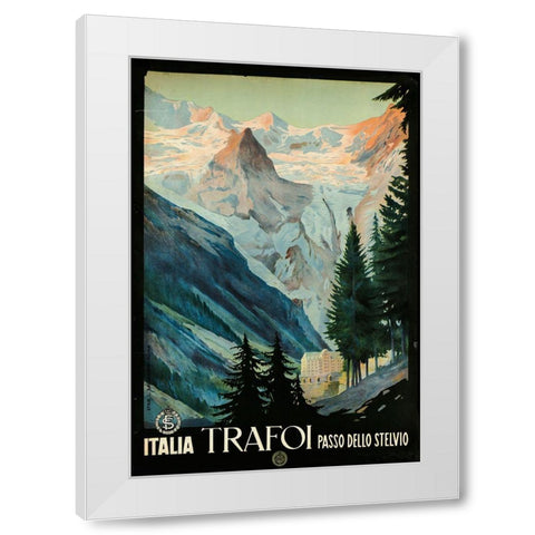 Trafoi Passo Dello Stelvio White Modern Wood Framed Art Print by Vintage Apple Collection
