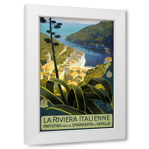 Trav Riviera Italienne White Modern Wood Framed Art Print by Vintage Apple Collection