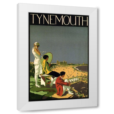 Tynemouth Britain White Modern Wood Framed Art Print by Vintage Apple Collection