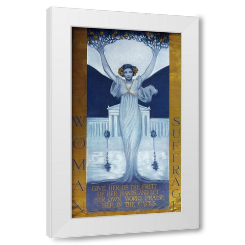 Womansuffrage White Modern Wood Framed Art Print by Vintage Apple Collection