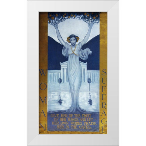 Womansuffrage White Modern Wood Framed Art Print by Vintage Apple Collection