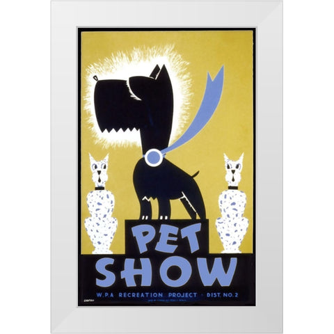 Wpa Poster Petshow Scottie White Modern Wood Framed Art Print by Vintage Apple Collection