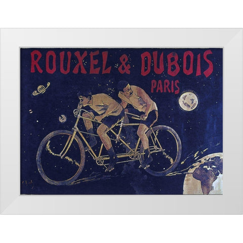 Bike 03 White Modern Wood Framed Art Print by Vintage Apple Collection
