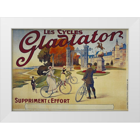 Bike 07 White Modern Wood Framed Art Print by Vintage Apple Collection
