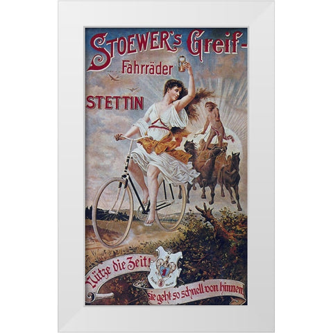 Bike 20 White Modern Wood Framed Art Print by Vintage Apple Collection