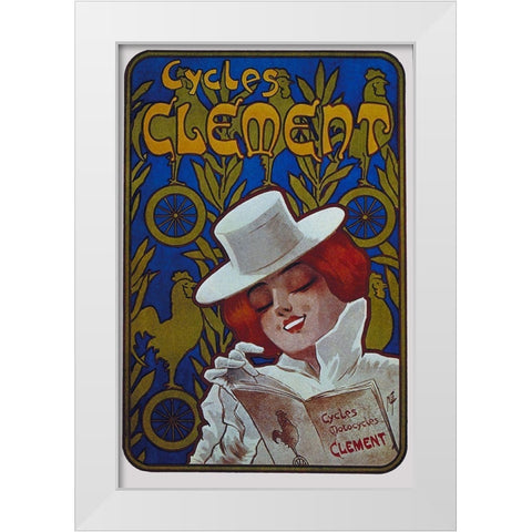 Bike 21 White Modern Wood Framed Art Print by Vintage Apple Collection