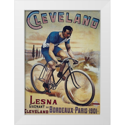 Bike 22 White Modern Wood Framed Art Print by Vintage Apple Collection