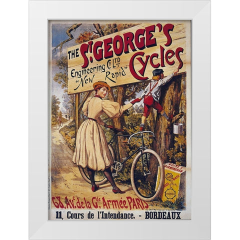 Bike 24 White Modern Wood Framed Art Print by Vintage Apple Collection