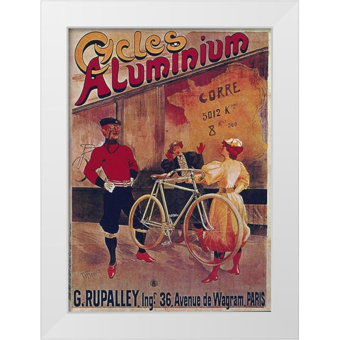 Bike 32 White Modern Wood Framed Art Print by Vintage Apple Collection