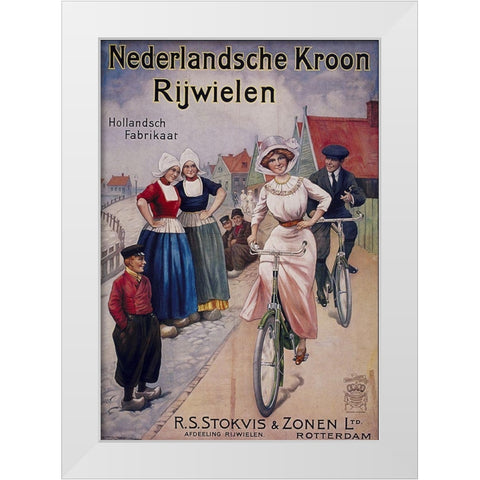 Bike 34 White Modern Wood Framed Art Print by Vintage Apple Collection