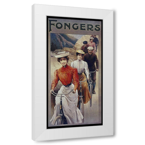 Bike 35 White Modern Wood Framed Art Print by Vintage Apple Collection