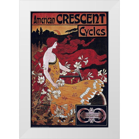 Bike 36 White Modern Wood Framed Art Print by Vintage Apple Collection