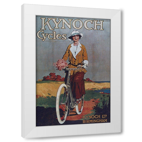 Bike 38 White Modern Wood Framed Art Print by Vintage Apple Collection