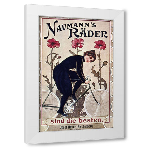 Bike 40 White Modern Wood Framed Art Print by Vintage Apple Collection