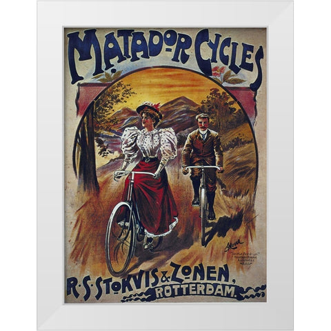 Bike 41 White Modern Wood Framed Art Print by Vintage Apple Collection