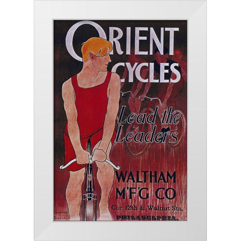 Bike 42 White Modern Wood Framed Art Print by Vintage Apple Collection