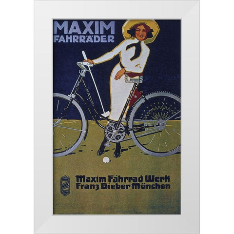 Bike 43 White Modern Wood Framed Art Print by Vintage Apple Collection