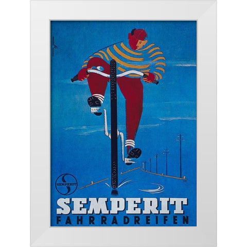 Bike 44 White Modern Wood Framed Art Print by Vintage Apple Collection