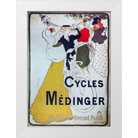 Bike 45 White Modern Wood Framed Art Print by Vintage Apple Collection