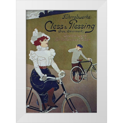 Bike 47 White Modern Wood Framed Art Print by Vintage Apple Collection
