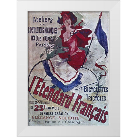 Bike 49 White Modern Wood Framed Art Print by Vintage Apple Collection