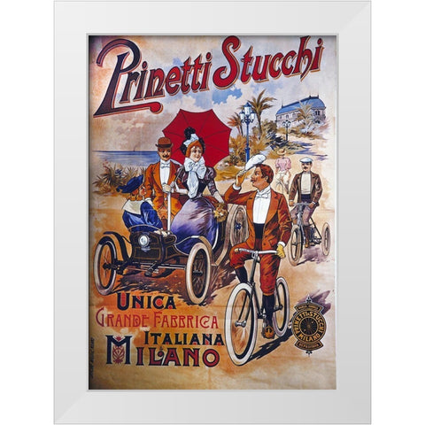 Bike 54 White Modern Wood Framed Art Print by Vintage Apple Collection