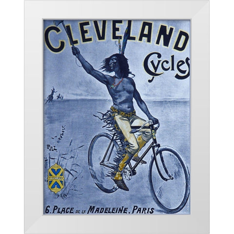 Bike 55 White Modern Wood Framed Art Print by Vintage Apple Collection