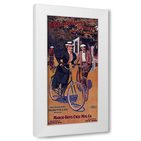 Bike 58 White Modern Wood Framed Art Print by Vintage Apple Collection