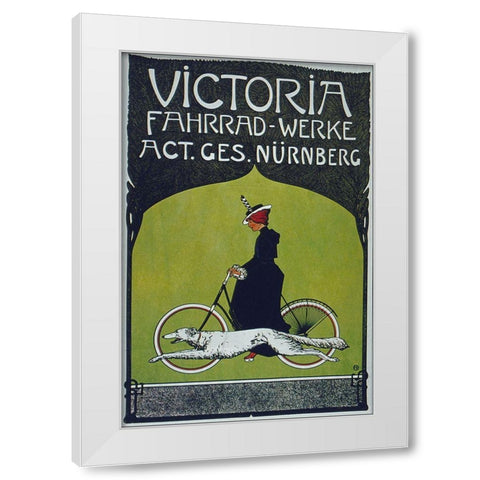 Bike 59 White Modern Wood Framed Art Print by Vintage Apple Collection