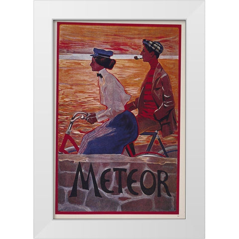 Bike 60 White Modern Wood Framed Art Print by Vintage Apple Collection