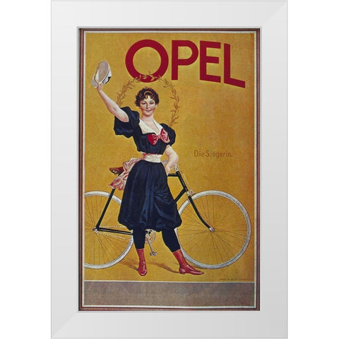 Bike 61 White Modern Wood Framed Art Print by Vintage Apple Collection