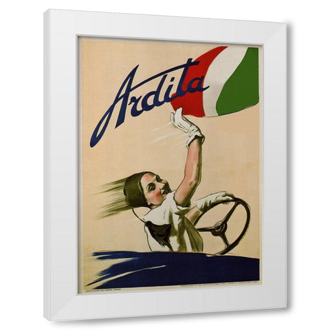 Ardita White Modern Wood Framed Art Print by Vintage Apple Collection