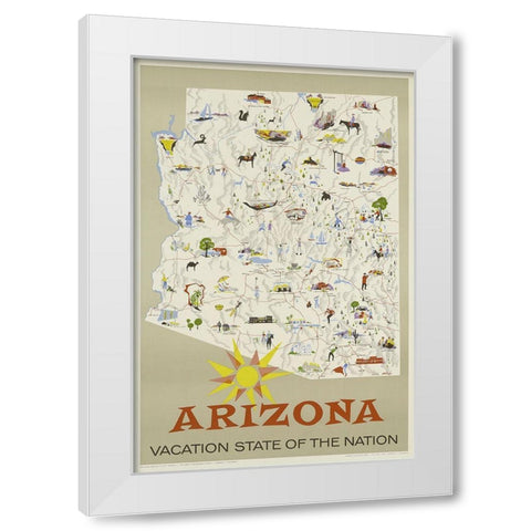 Arizona White Modern Wood Framed Art Print by Vintage Apple Collection