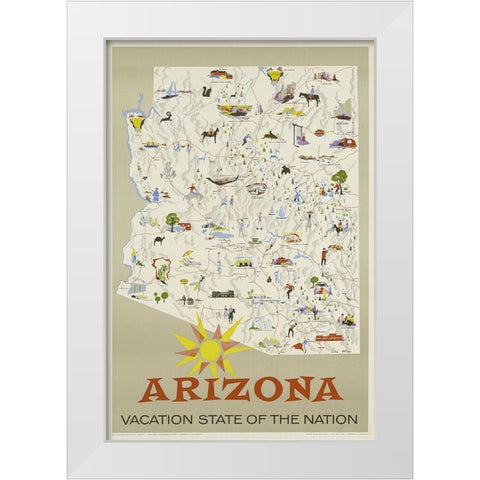 Arizona White Modern Wood Framed Art Print by Vintage Apple Collection