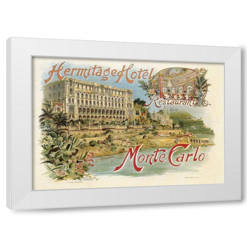Hotel Hermitage White Modern Wood Framed Art Print by Vintage Apple Collection