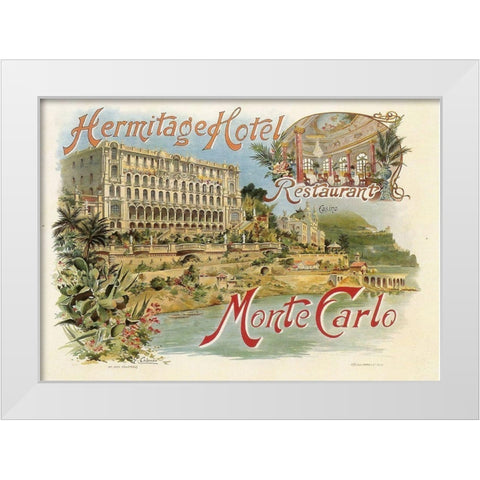 Hotel Hermitage White Modern Wood Framed Art Print by Vintage Apple Collection