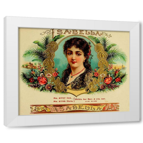 Isabella Cigar (2) White Modern Wood Framed Art Print by Vintage Apple Collection