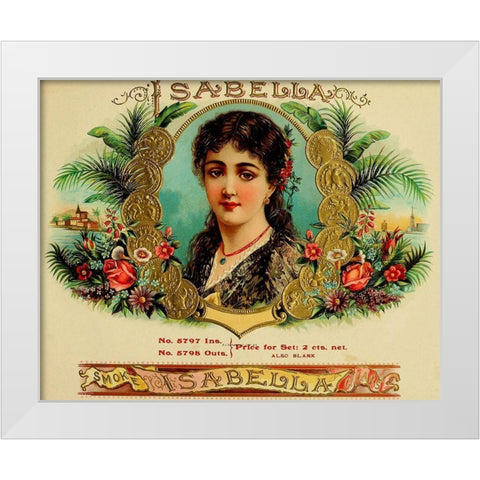 Isabella Cigar (2) White Modern Wood Framed Art Print by Vintage Apple Collection