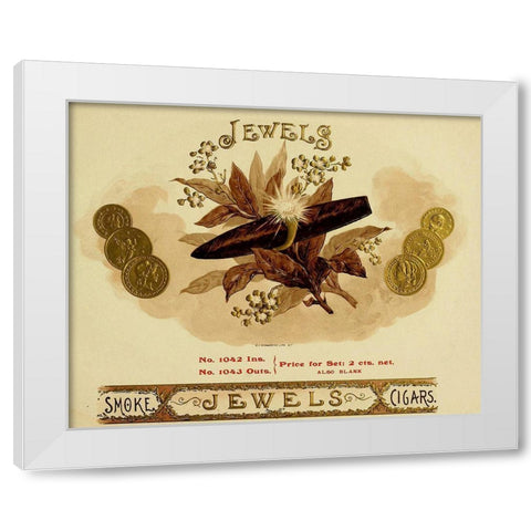 Jewels White Modern Wood Framed Art Print by Vintage Apple Collection