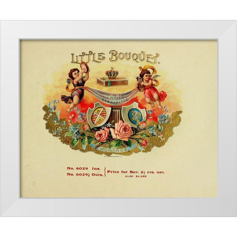 Little Bouguet White Modern Wood Framed Art Print by Vintage Apple Collection