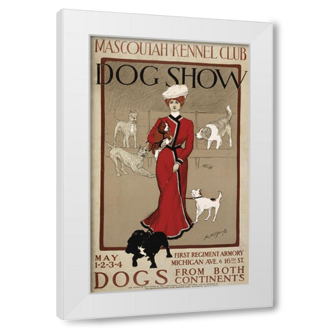 Mascoutah Kennel Club White Modern Wood Framed Art Print by Vintage Apple Collection