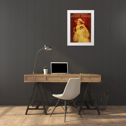 Perrierred White Modern Wood Framed Art Print by Vintage Apple Collection