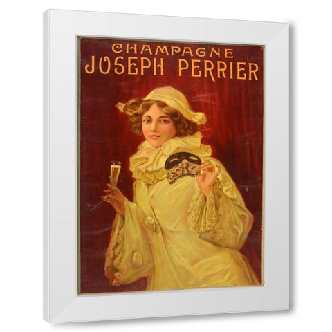 Perrierred White Modern Wood Framed Art Print by Vintage Apple Collection