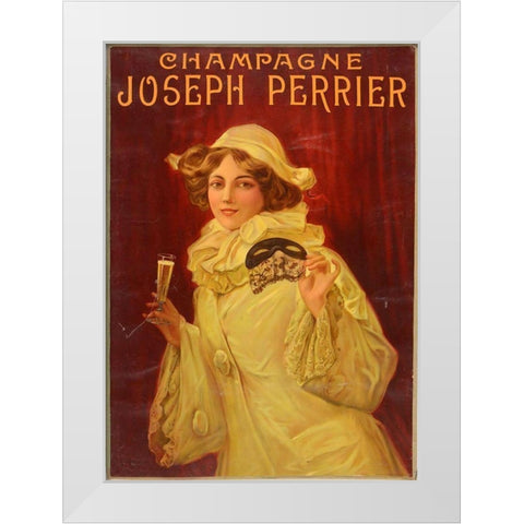 Perrierred White Modern Wood Framed Art Print by Vintage Apple Collection