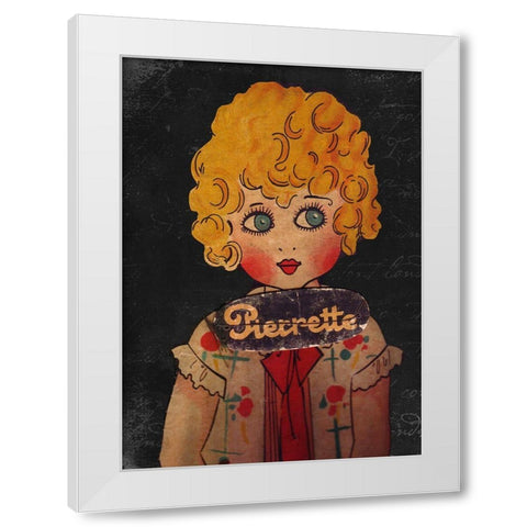Pierrette White Modern Wood Framed Art Print by Vintage Apple Collection