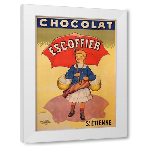 St Etienne Chocolat White Modern Wood Framed Art Print by Vintage Apple Collection