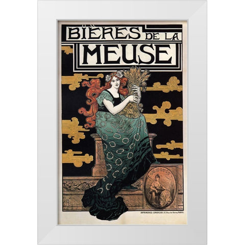 1896 Bieres de La Meuse White Modern Wood Framed Art Print by Vintage Apple Collection