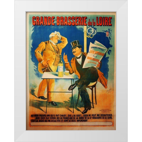 Grande Brasserie de La Loire White Modern Wood Framed Art Print by Vintage Apple Collection